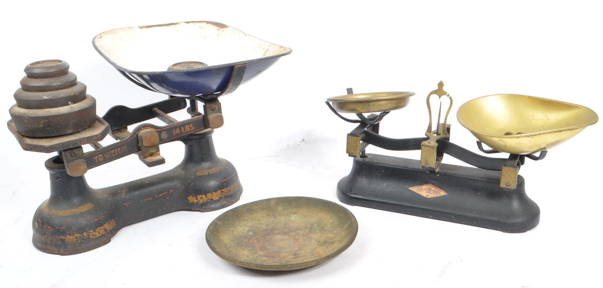 PAIR VINTAGE SCALES & WEIGHTS