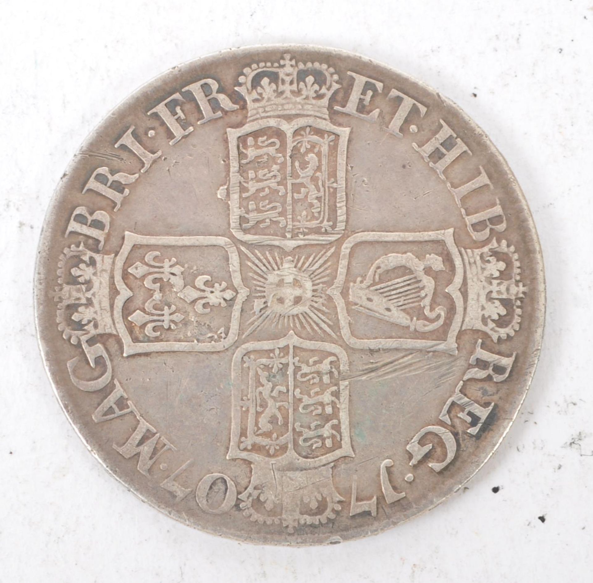 QUEEN ANNE 1707 SILVER HALF CROWN COIN - Image 2 of 2