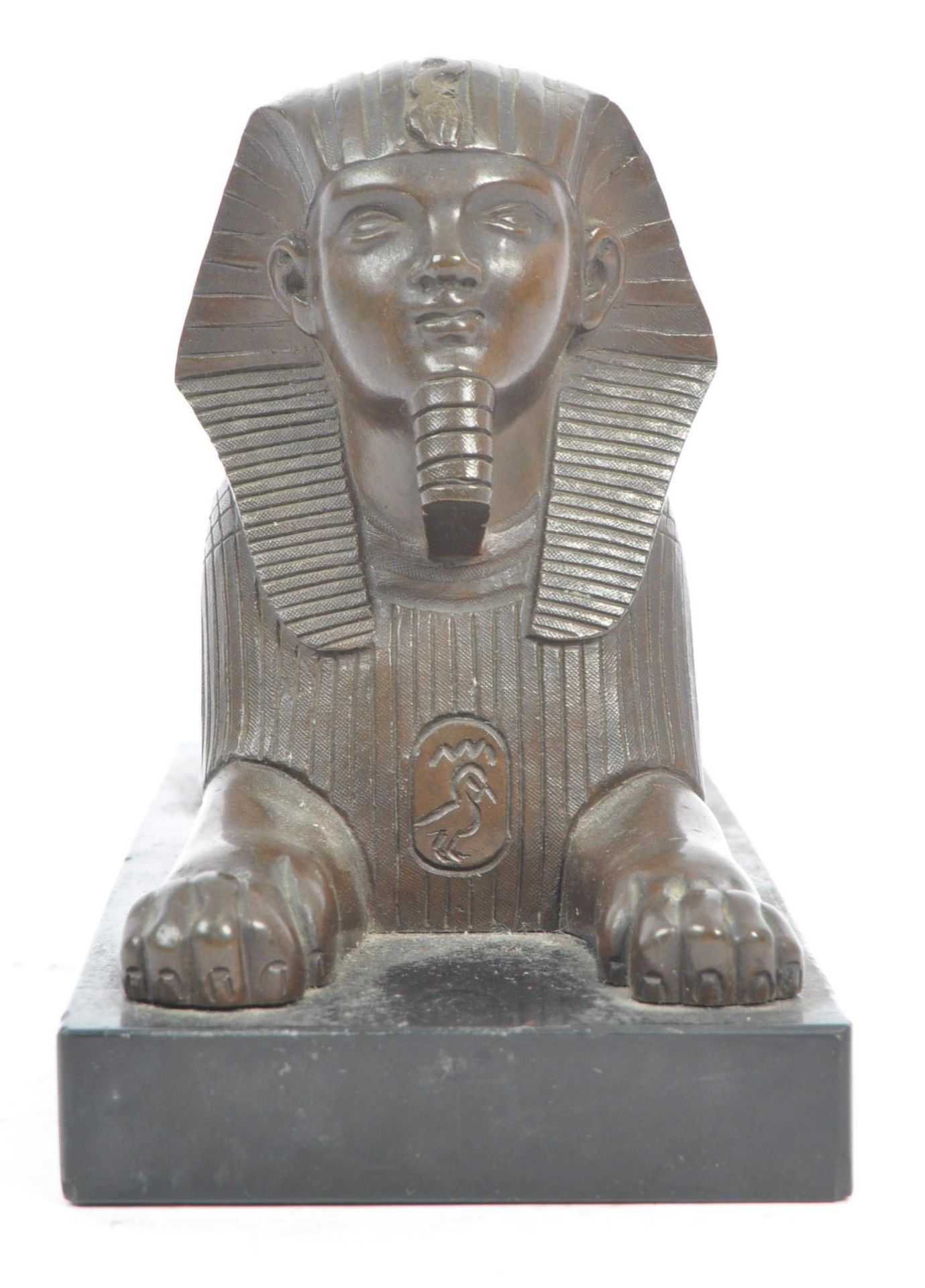 EGYPTIAN REVIVAL LATE VICTORIAN BRONZE FIGURE OF SPHINX - Image 2 of 6