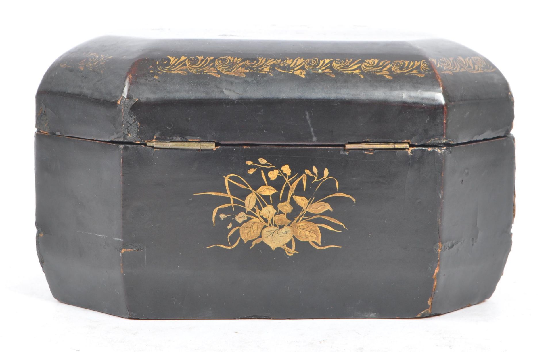 CHINESE 19TH CENTURY LACQUERED & HAND PAINTED TEA CADDY - Bild 6 aus 7
