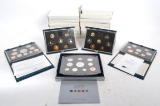 EIGHTEEN UK PROOF COINS COLLECTIONS SETS 1983 TO 2000