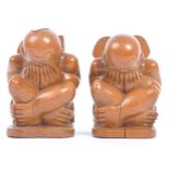 PAIR OF 20TH CENTURY WEEPING BUDDHA BOOKENDS