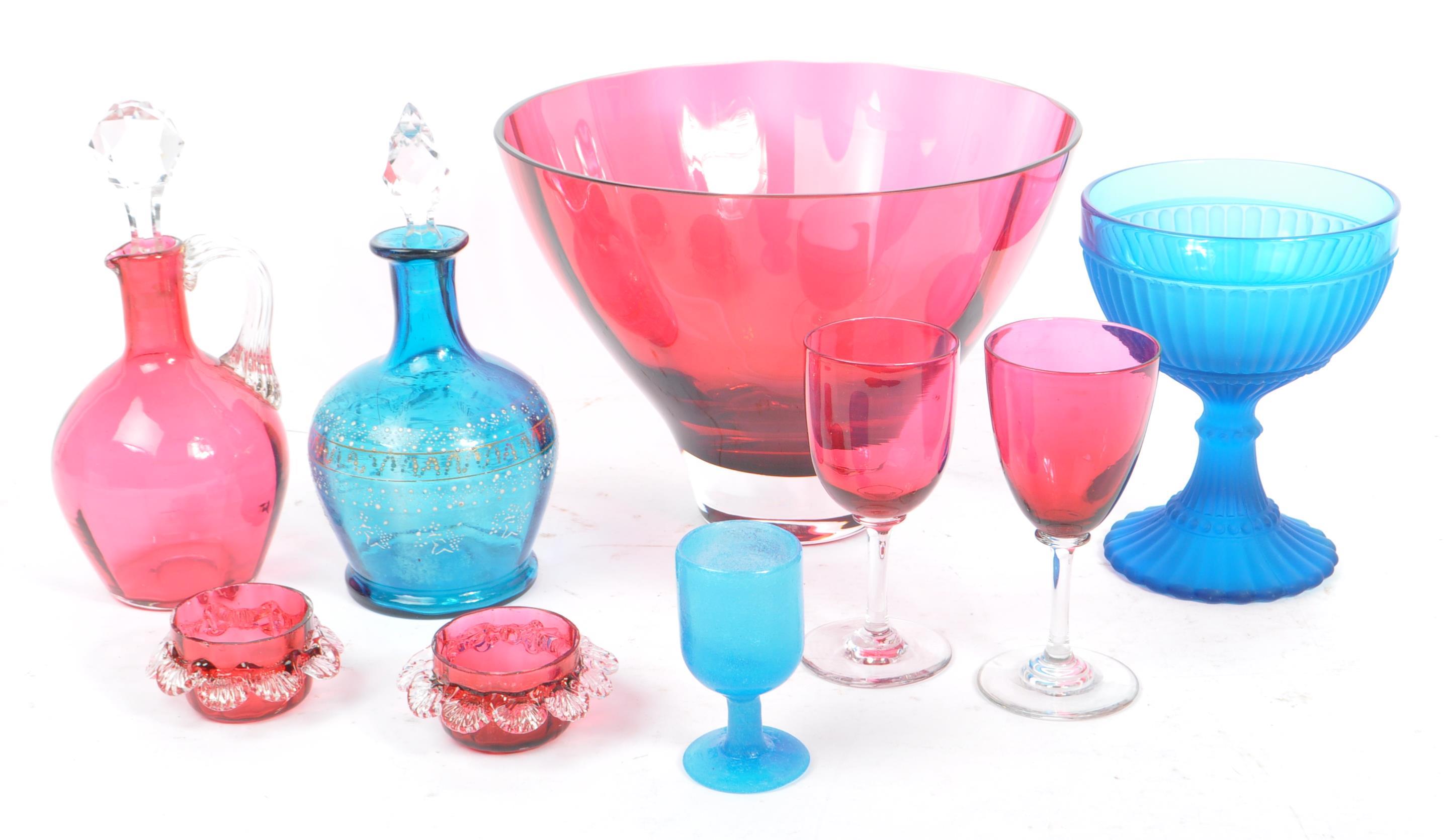 COLLECTION OF VINTAGE 20TH CENTURY CRANBERRY GLASS