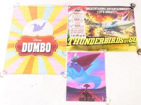 THREE CONTEMPORARY THUNDER BIRDS DUMBO & MULAN POSTERS