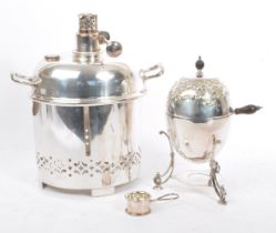 EARLY 20TH CENTURY EPNS SILVER BURNER & CODDLER