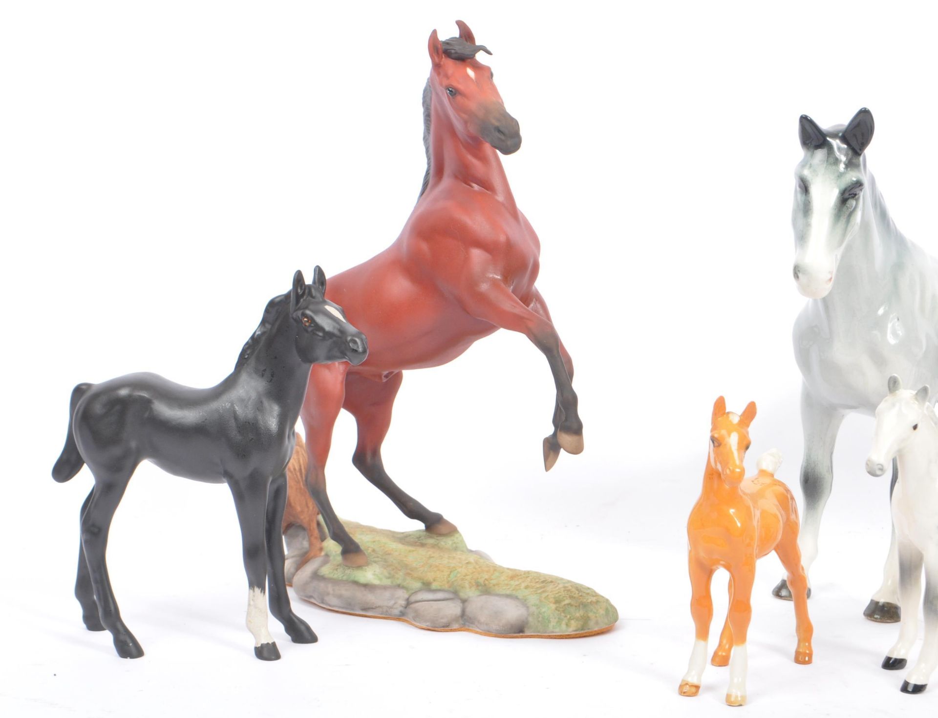 BESWICK - COLLECTION OF FOUR PORCELAIN HORSES WITH OTHERS - Image 2 of 8
