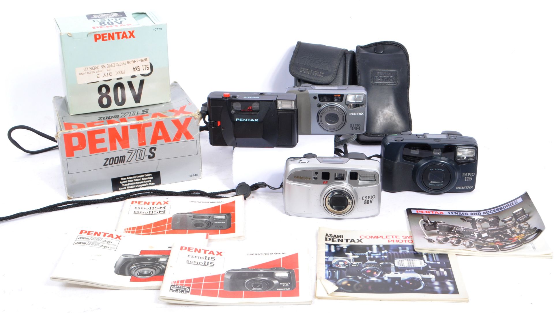 COLLECTION OF LATE 20TH CENTURY PENTAX COMPACT CAMERAS