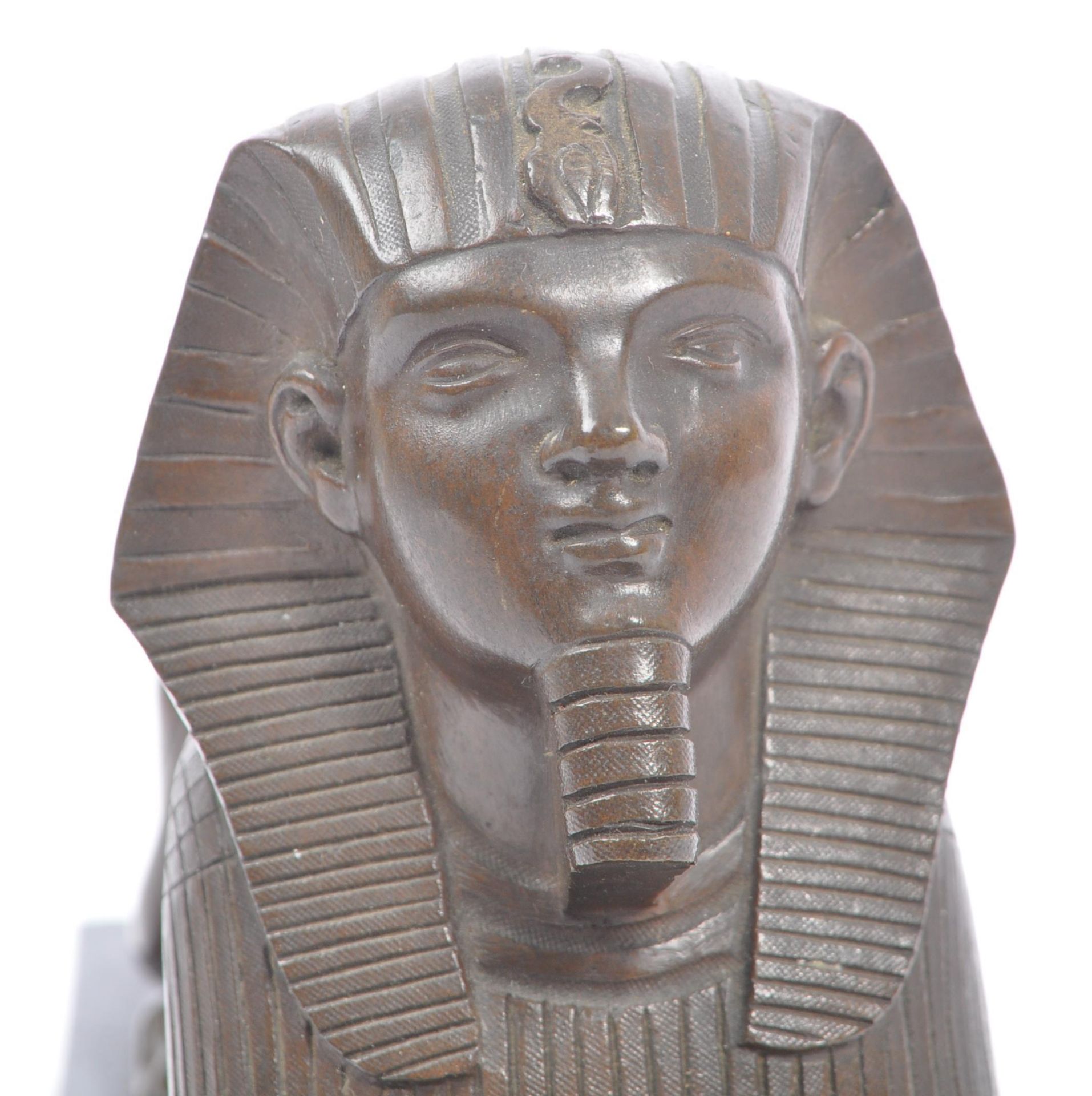 EGYPTIAN REVIVAL LATE VICTORIAN BRONZE FIGURE OF SPHINX - Image 6 of 6