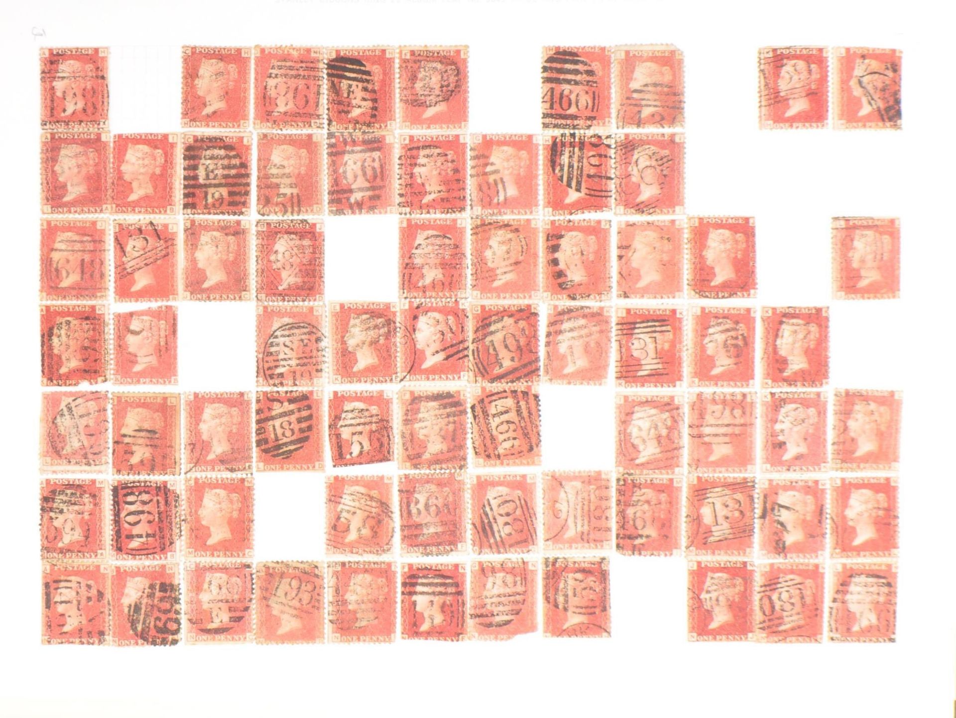 COLLECTION 19TH CENTURY VICTORIAN STAMPS - 120 PENNY REDS - Bild 3 aus 9