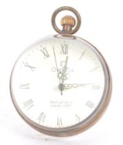 OMEGA SWITZERLAND 19TH CENTURY GLASS & BRASS DESK CLOCK