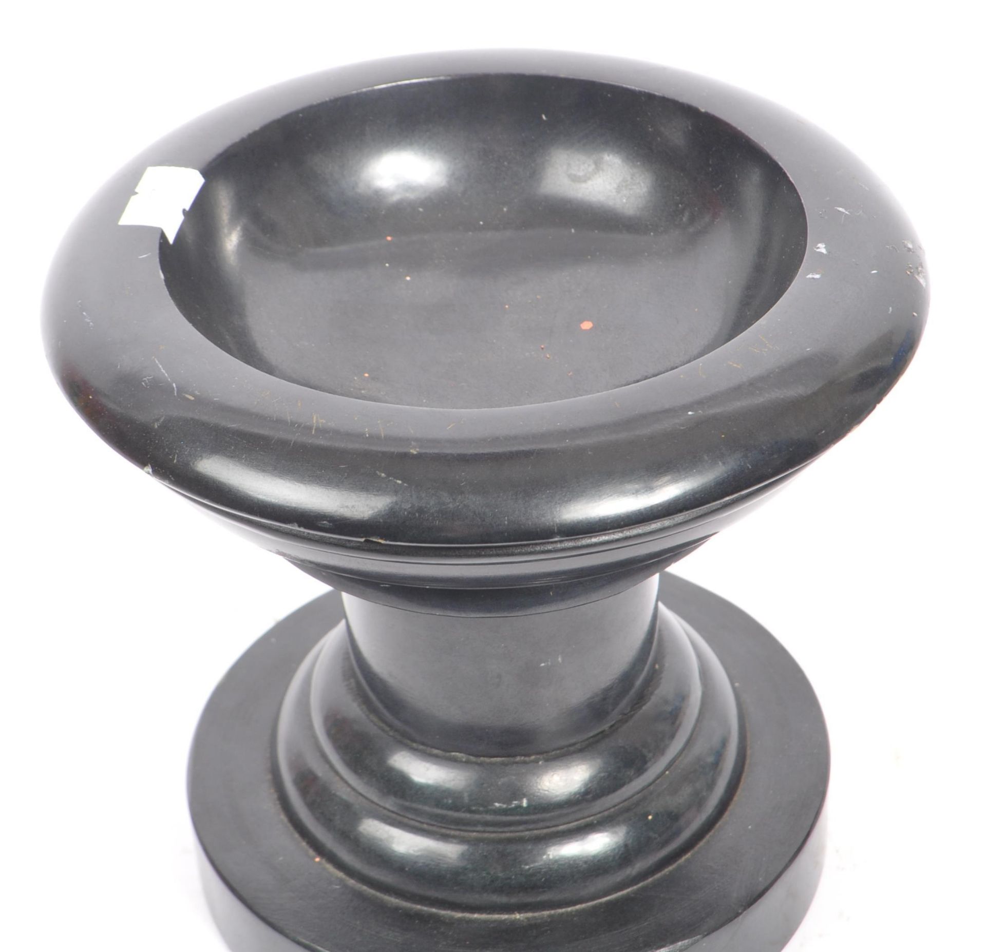 EARLY 20TH CENTURY BLACK MARBLE GARNITURE URN - Image 3 of 6