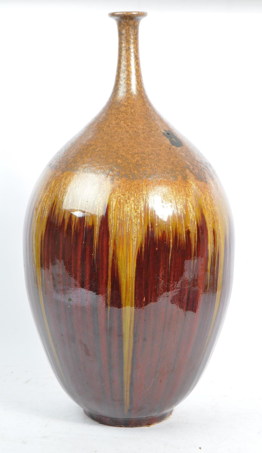 LARGE 20TH CENTURY STUDIO ART POTTERY DRIP GLAZE VASE - Bild 2 aus 7