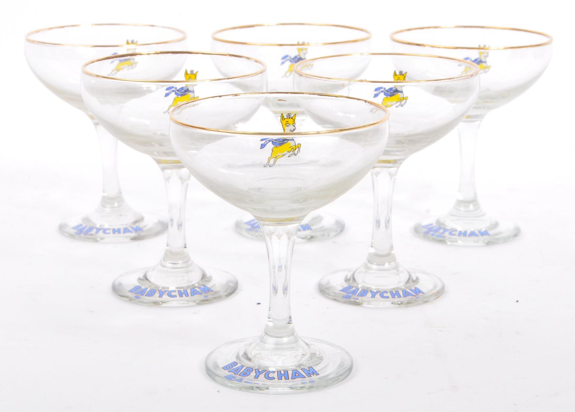 BABYCHAM - COLLECTION OF MID CENTURY COUPE GLASSES - Image 2 of 5