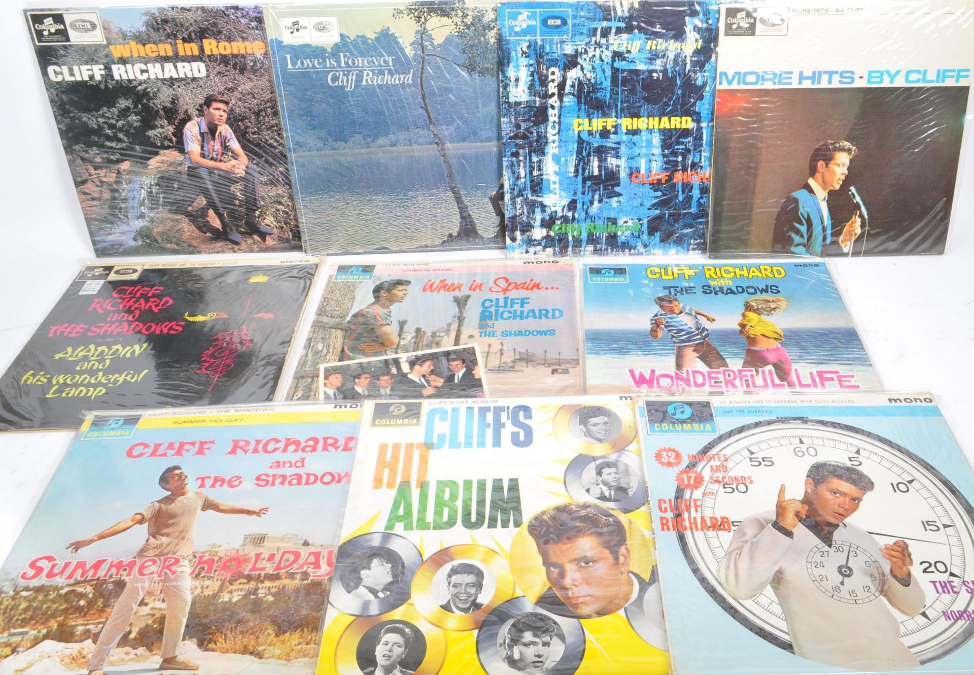 SIR CLIFF RICHARD OBE - COLLECTION OF LONG PLAY VINYL RECORDS