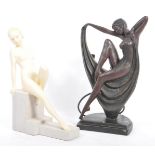 CONTEMPORARY ART NOUVEAU SEMI NUDE LADY TABLE LAMP