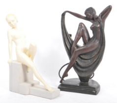 CONTEMPORARY ART NOUVEAU SEMI NUDE LADY TABLE LAMP