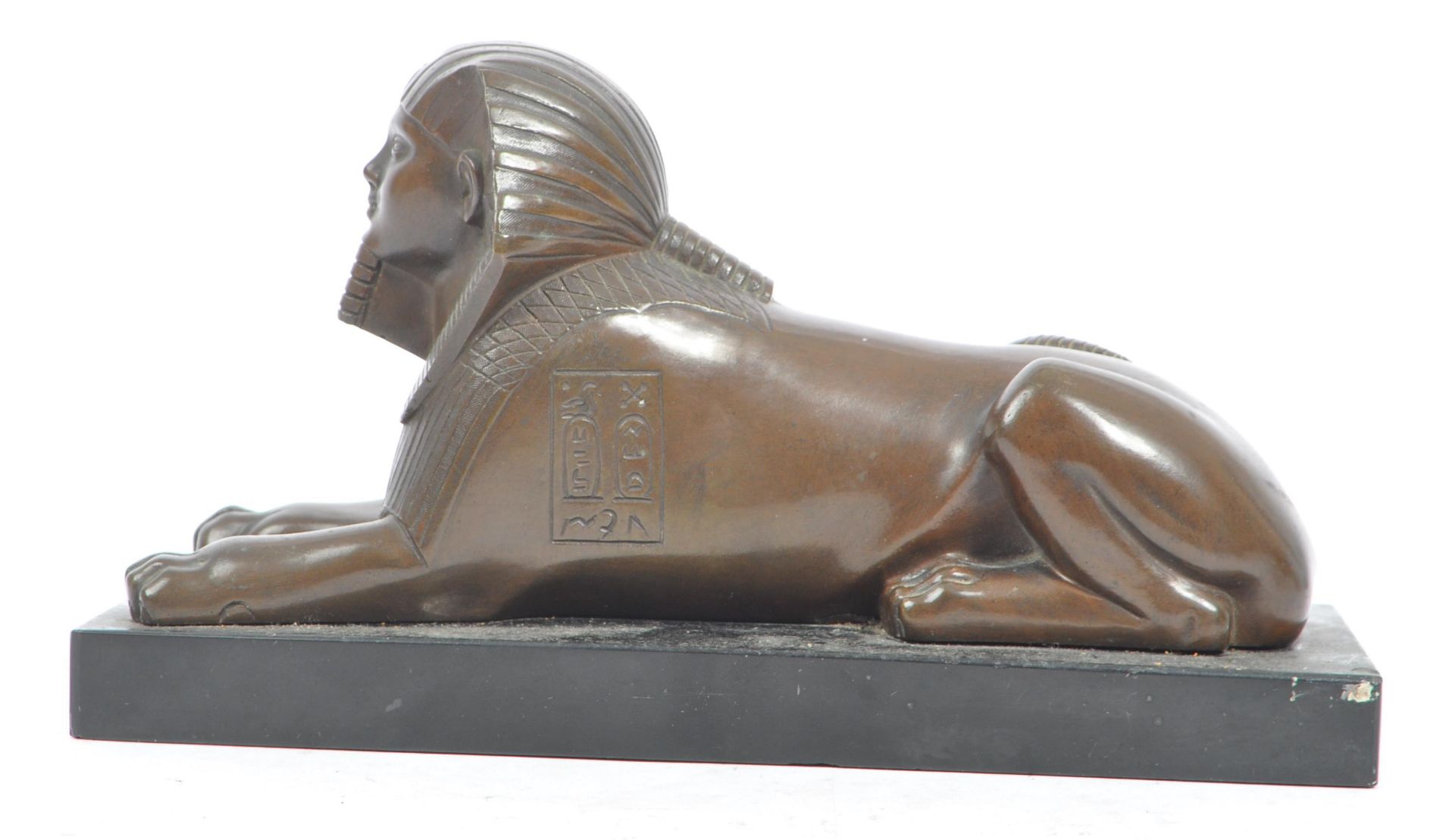 EGYPTIAN REVIVAL LATE VICTORIAN BRONZE FIGURE OF SPHINX - Image 3 of 6