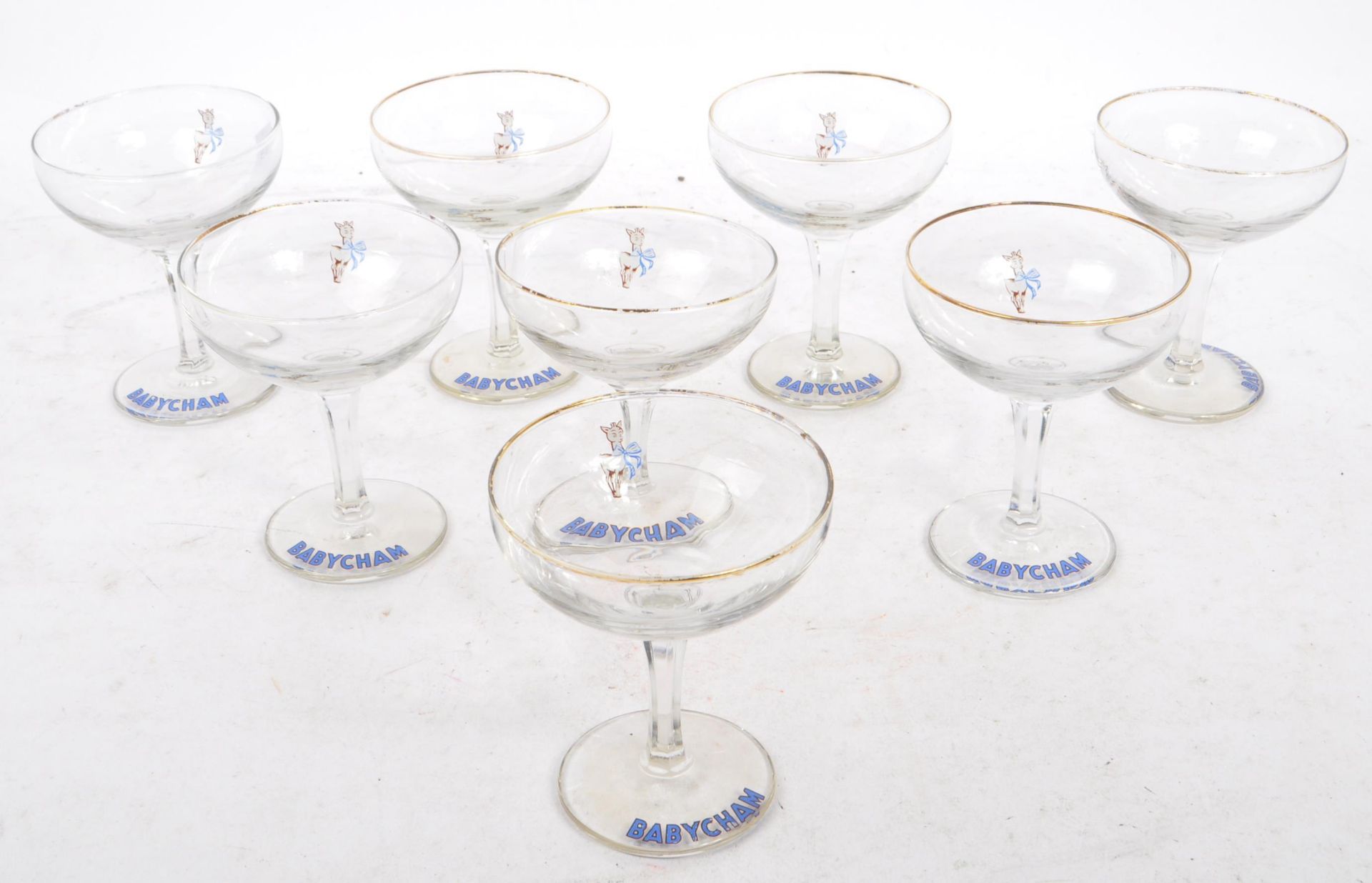 BABYCHAM - COLLECTION OF EIGHT COUPE GLASSES