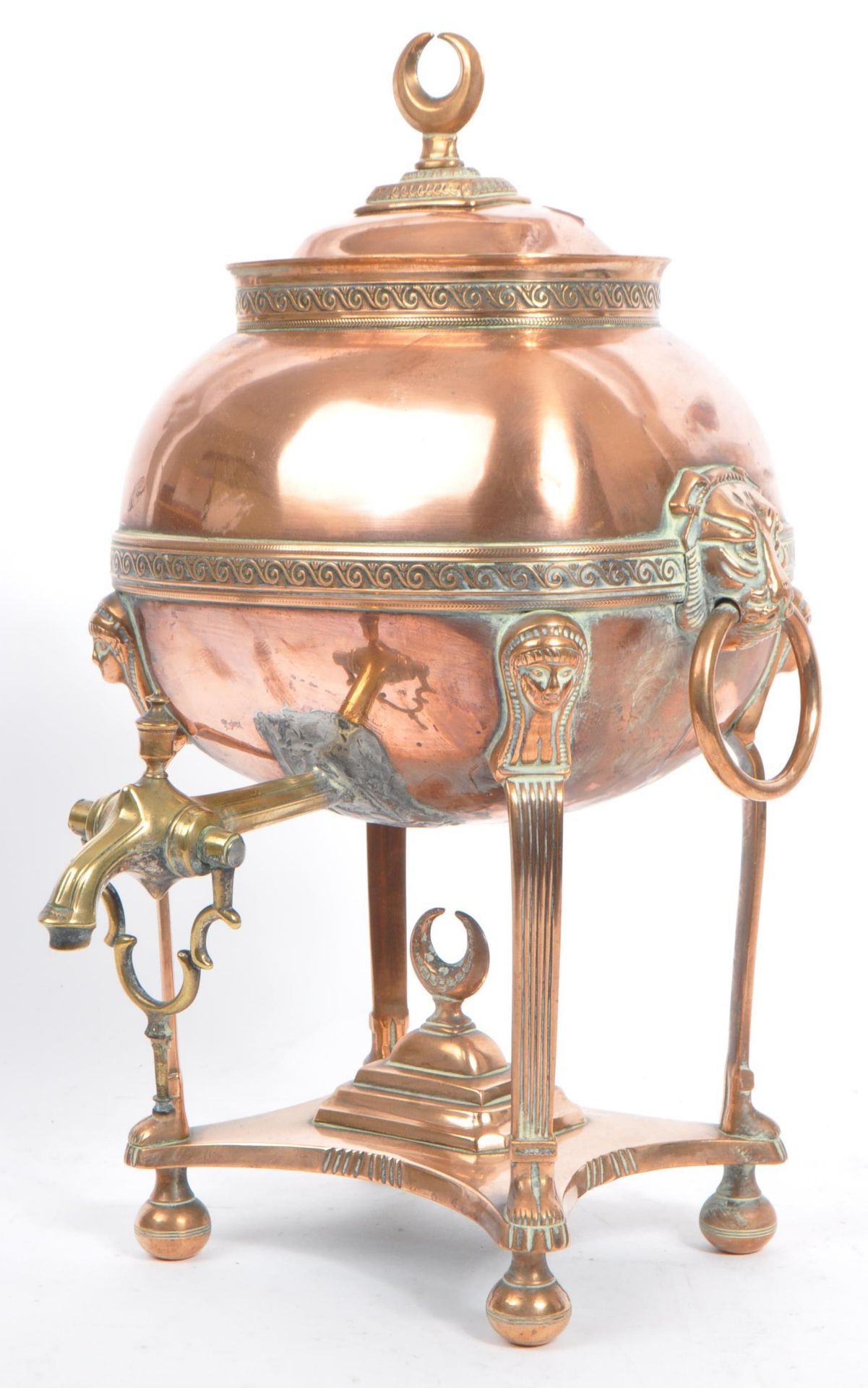 19TH CENTURY VICTORIAN ERA COPPER & BRASS SAMOVAR