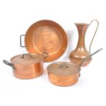 COLLECTION OF 20TH CENTURY COPPER ZINC COOKWARE