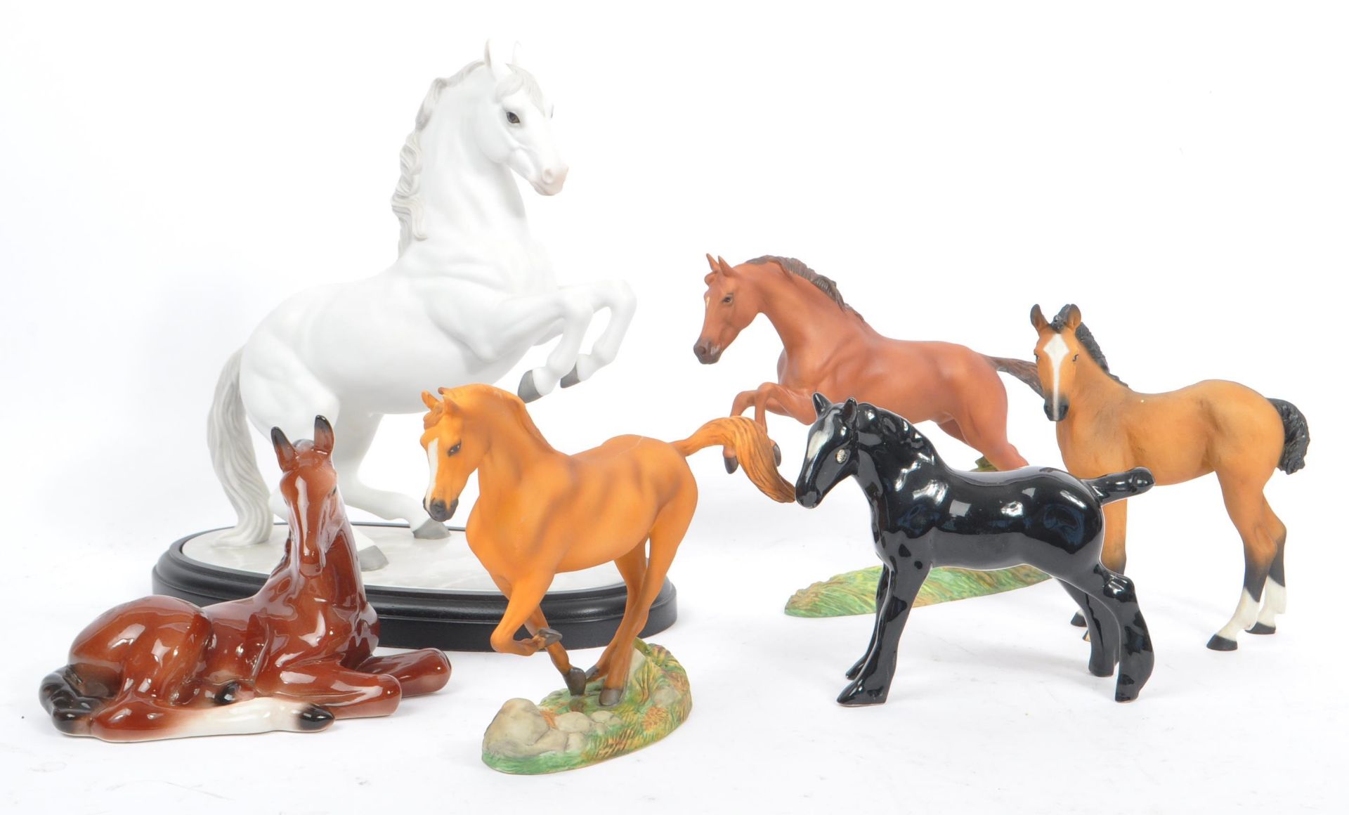 COLLECTION OF CONTEMPORARY PORCELAIN HORSE FIGURINES