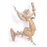 EARLY 20TH CENTURY MYTHICAL SIREN BRASS WALL SCONCE LIGHT
