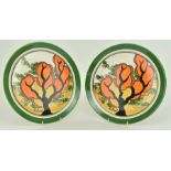 WEDGWOOD CLARICE CLIFF COLLECTION - TWO ORANGE ERIN PLATES