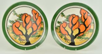 WEDGWOOD CLARICE CLIFF COLLECTION - TWO ORANGE ERIN PLATES