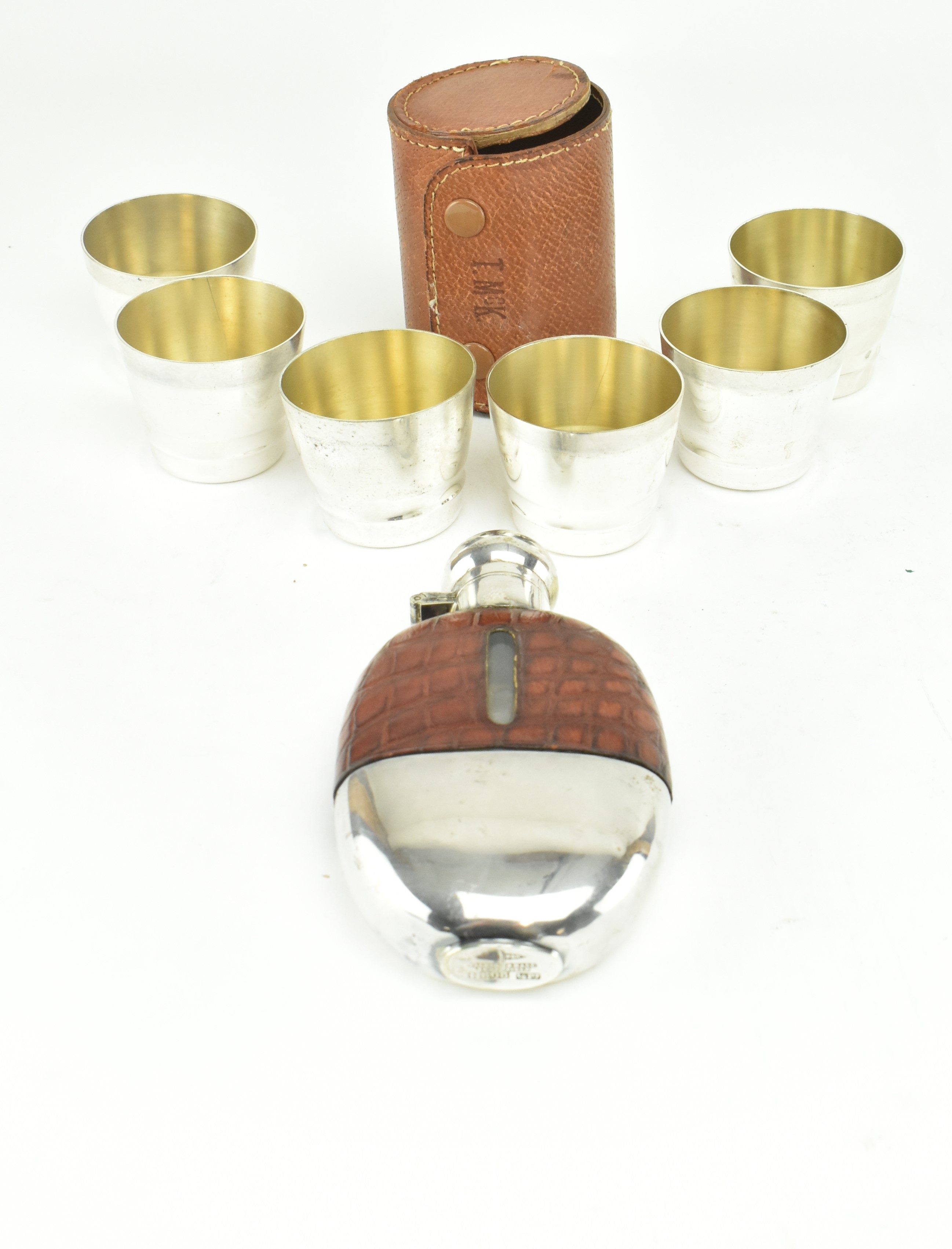 WALKER & HALL SILVER PLATED HIP FLASK AND PHV & CO TUMBLERS - Image 2 of 14