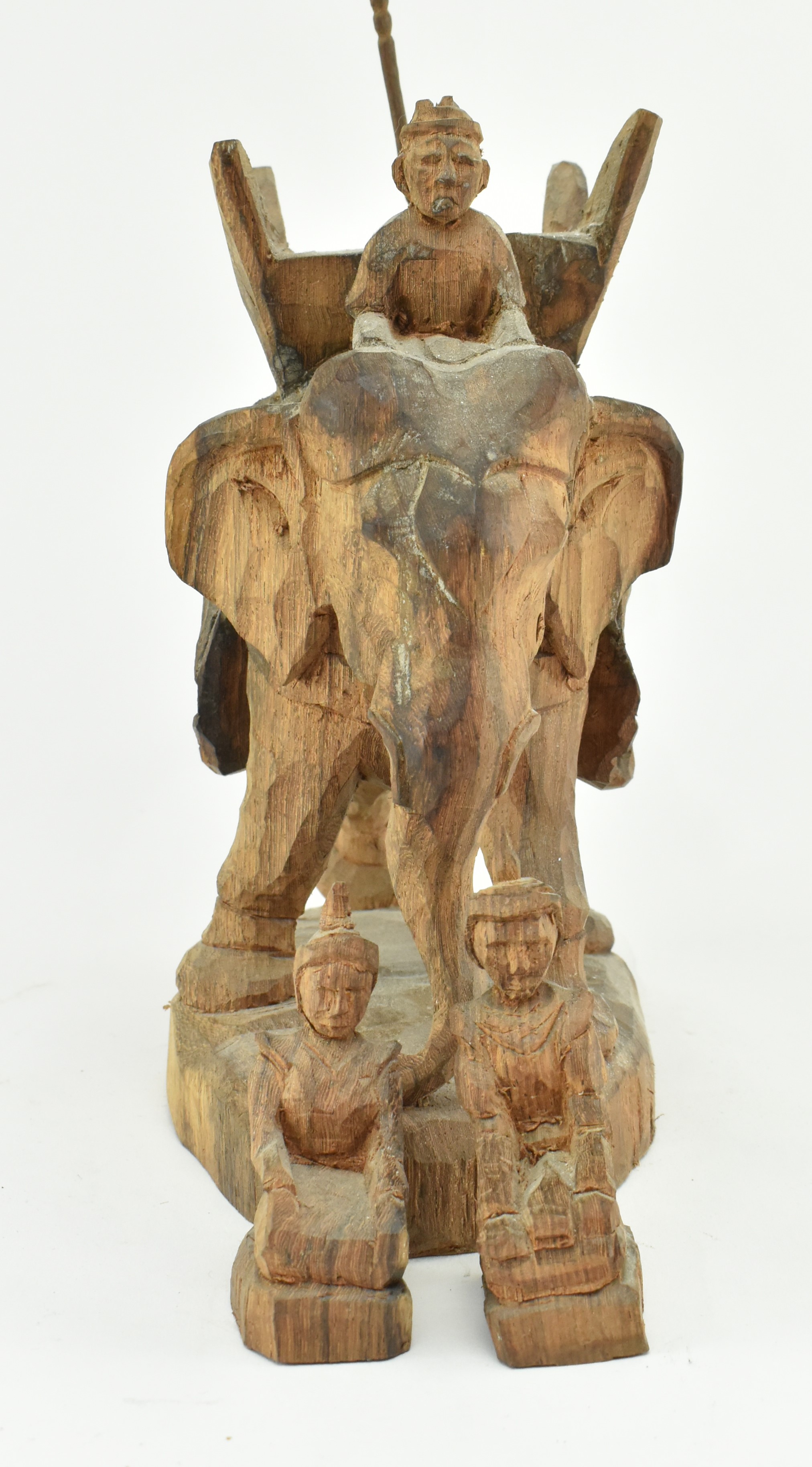 20TH CENTURY HAND CARVED OKIMONO FIGURE OF ELEPHANT - Image 6 of 8