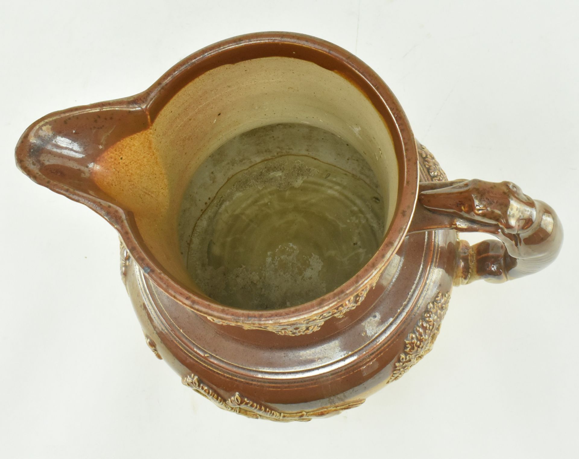 CIRCA 1830s SALT GLAZED STONEWARE JUG WITH HUNTING SCENE - Image 3 of 8