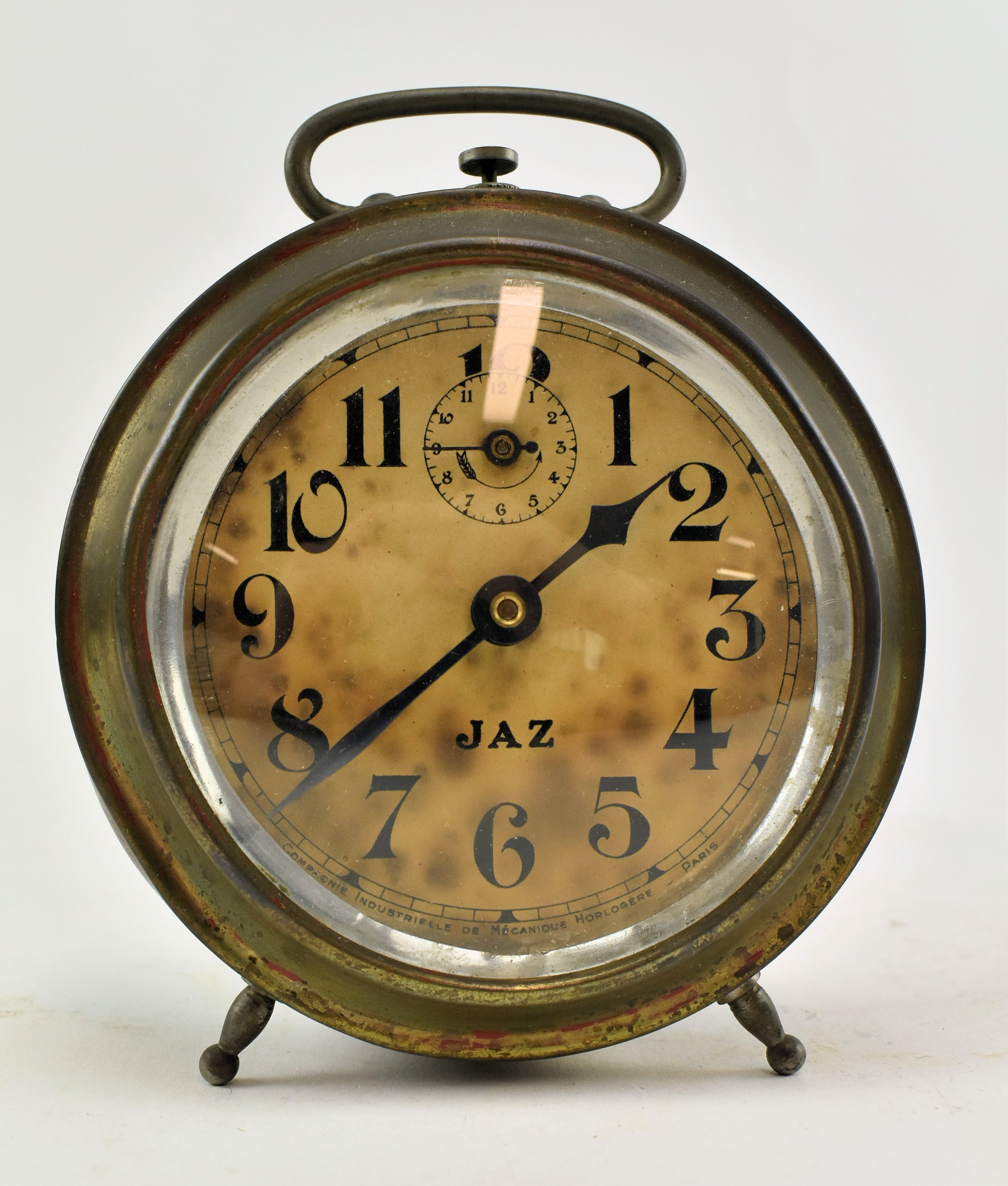 c1920 FRENCH JAZ CLOCK AND TWO TRAVEL CLOCKS - Image 4 of 9