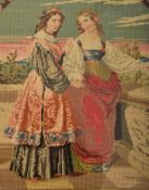19TH CENTURY CONTINENTAL TAPESTRY OF MAIDENS