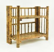 VICTORIAN AESTHETIC MOVEMENT FOLDING BAMBOO BOOK SHELF