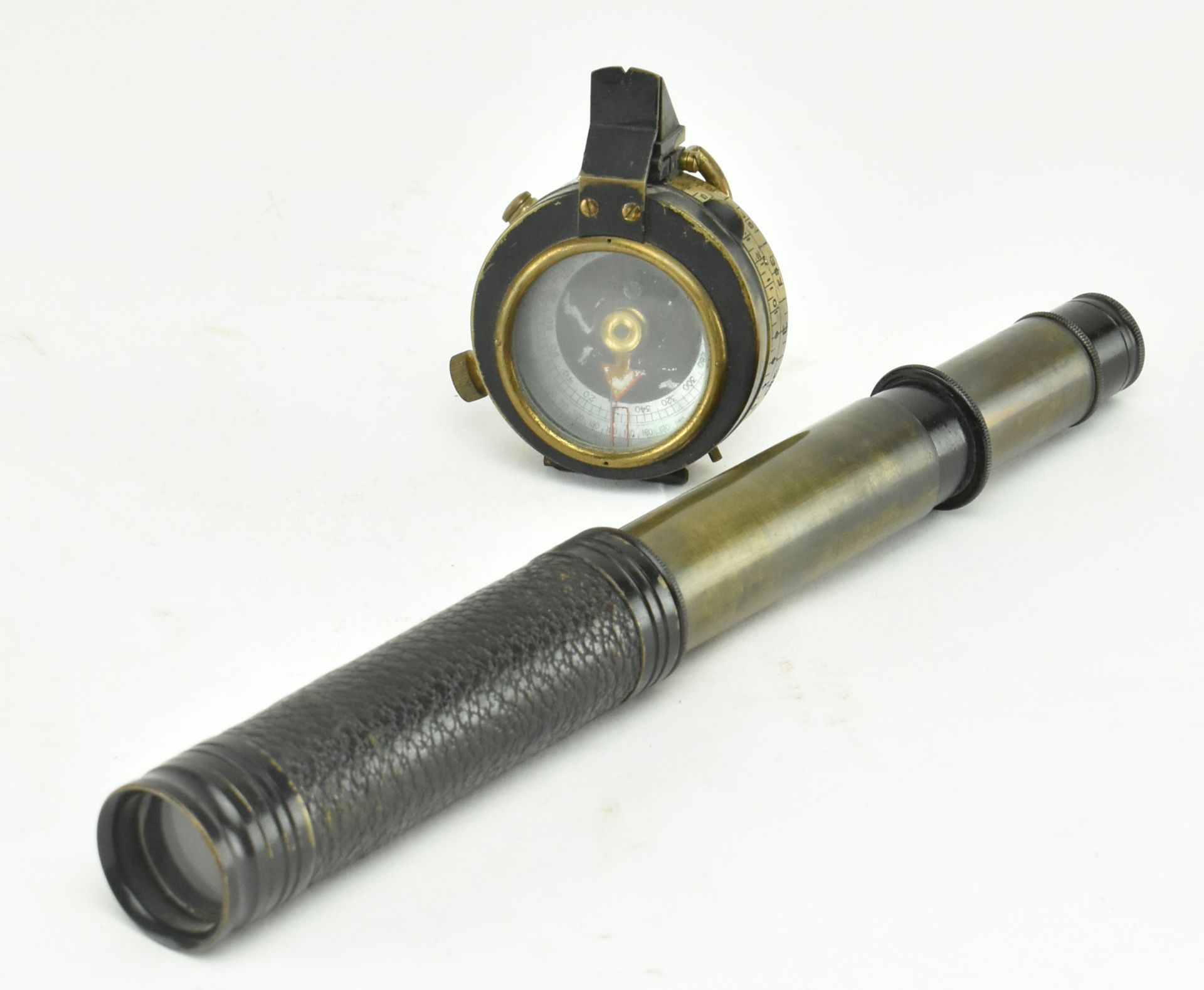 CARY OF LONDON - WW1 ERA COMPASS & AN UNMARKED TELESCOPE - Image 2 of 9