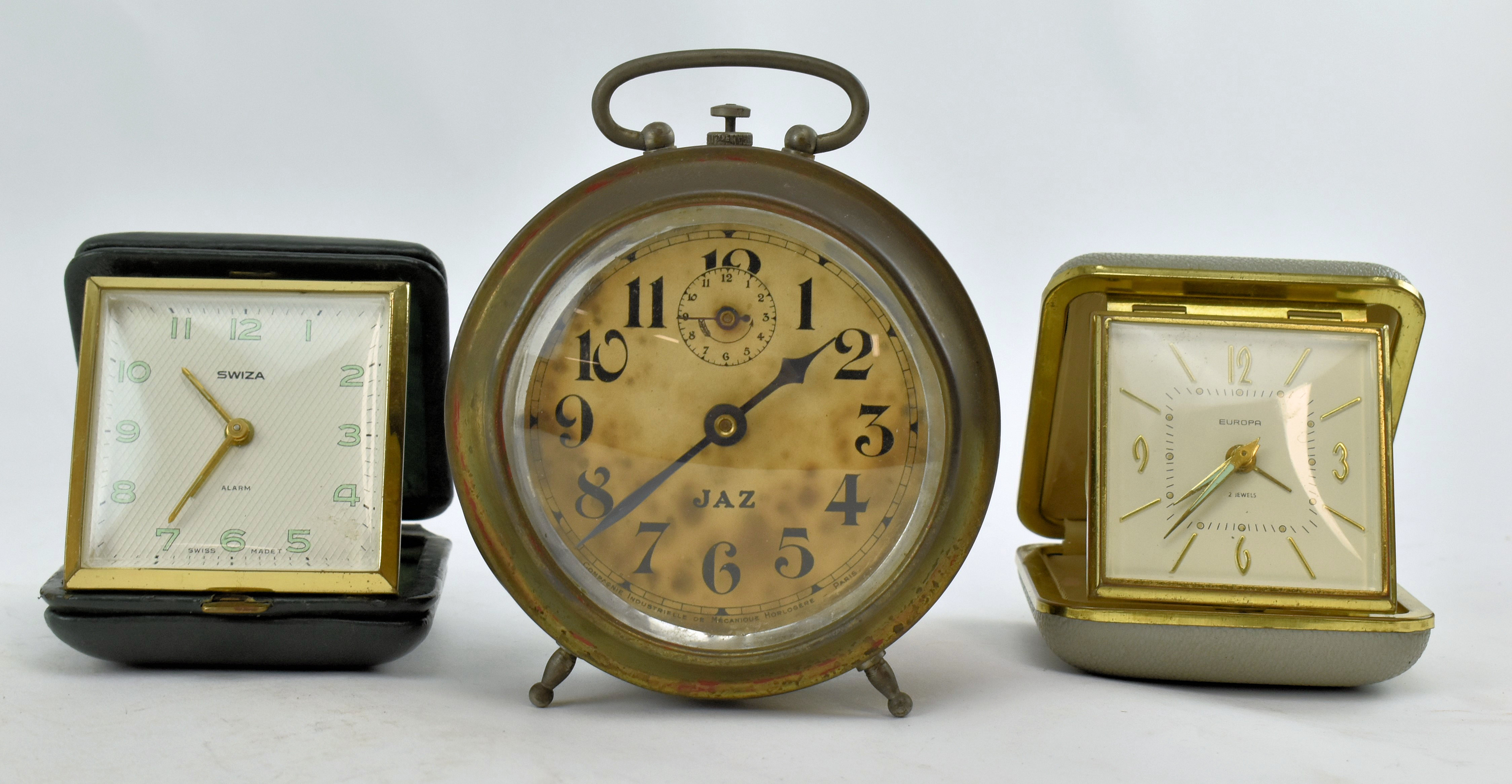 c1920 FRENCH JAZ CLOCK AND TWO TRAVEL CLOCKS - Image 5 of 9