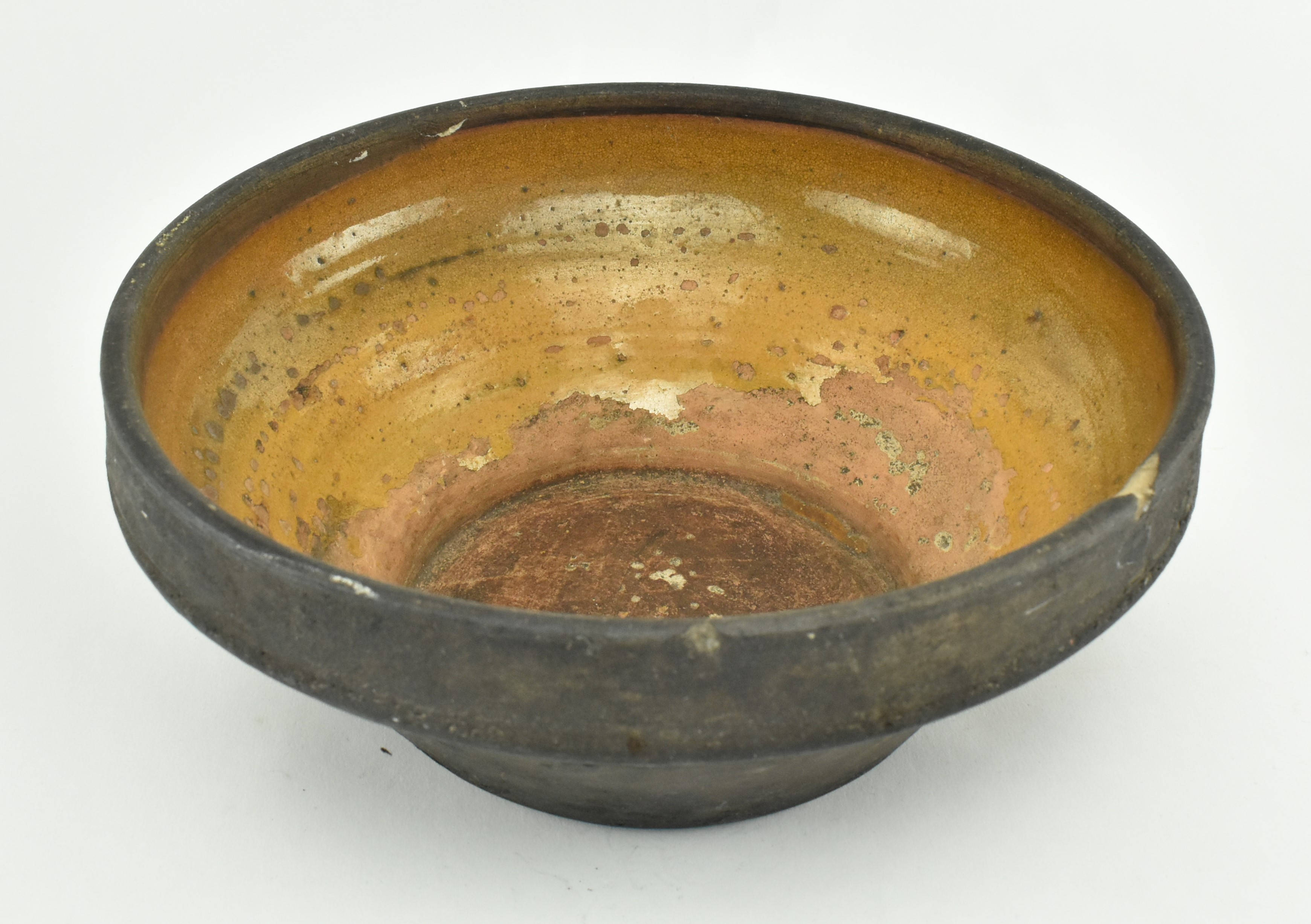 PRIMITIVE 18TH CENTURY GLAZED TERRACOTTA MIXING BOWL - Image 2 of 6