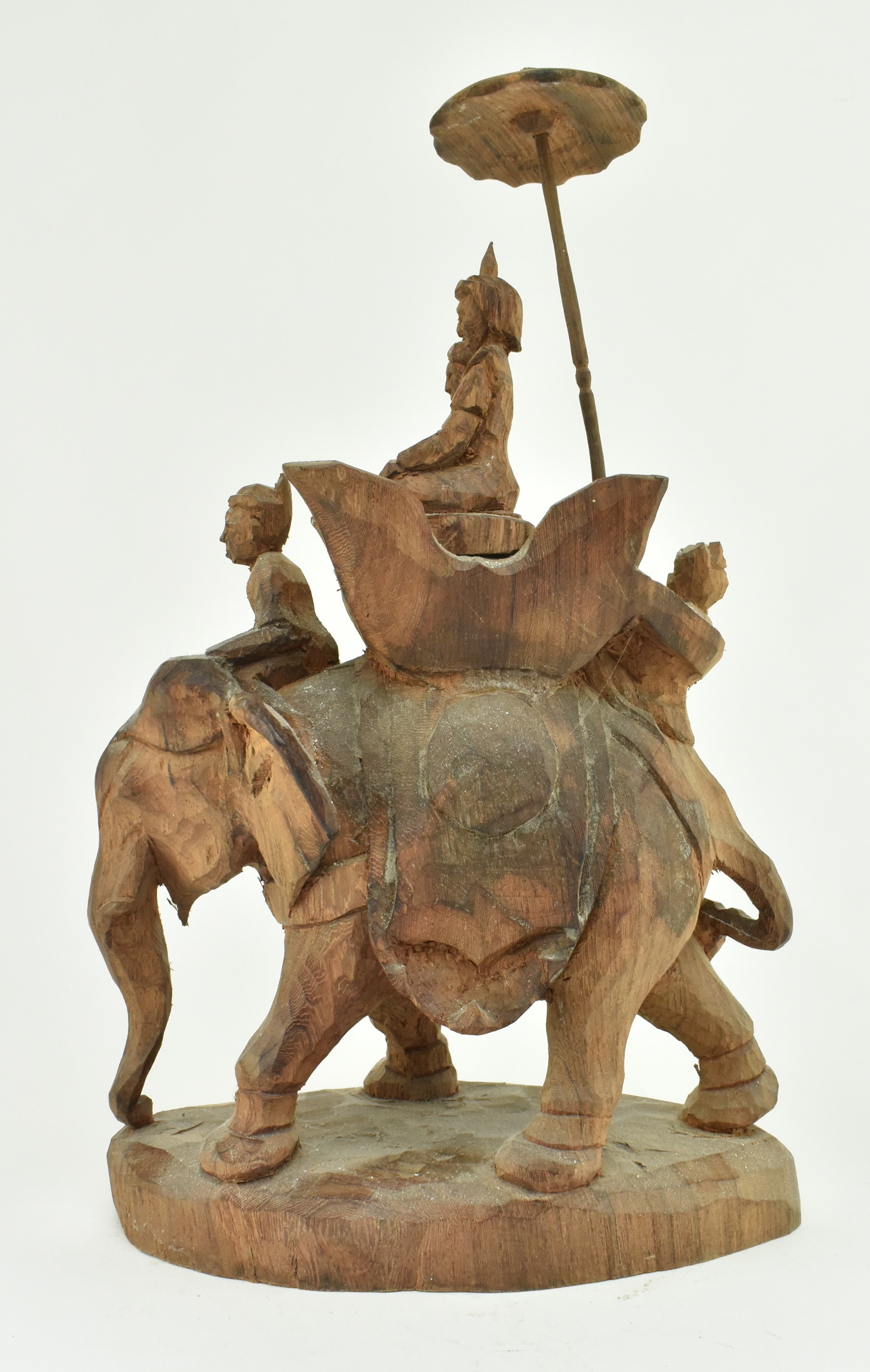 20TH CENTURY HAND CARVED OKIMONO FIGURE OF ELEPHANT - Image 4 of 8