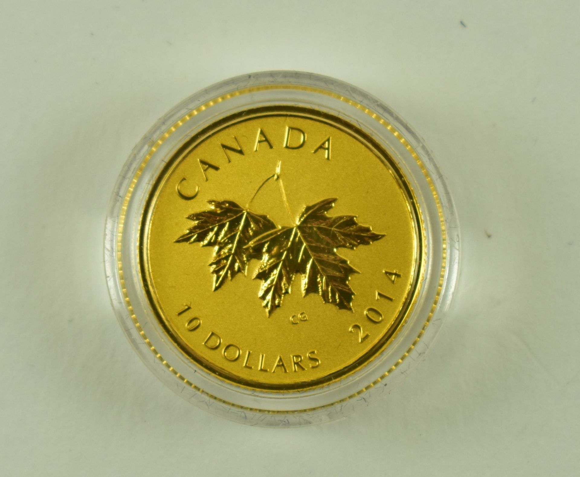 CANADIAN 2014 $10 24CT GOLD GILLICK EFFIGY GOLD MAPLE LEAF COIN - Bild 2 aus 4