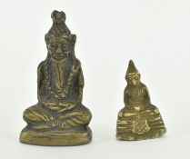 TWO SOUTH EAST ASIAN AMULETS IN LOTUS POSITION