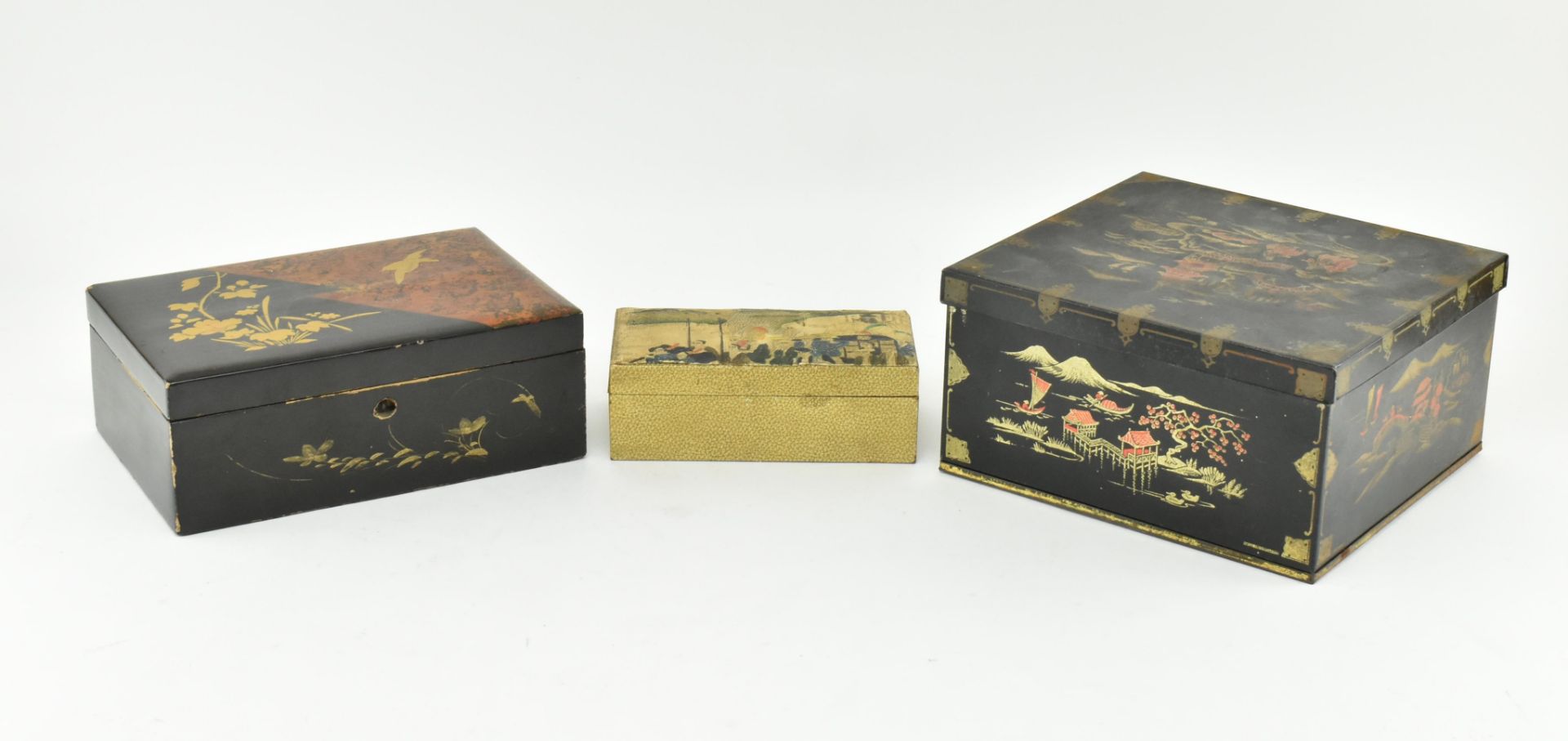 THREE JAPANESE / CHINESE TRINKET BOXES