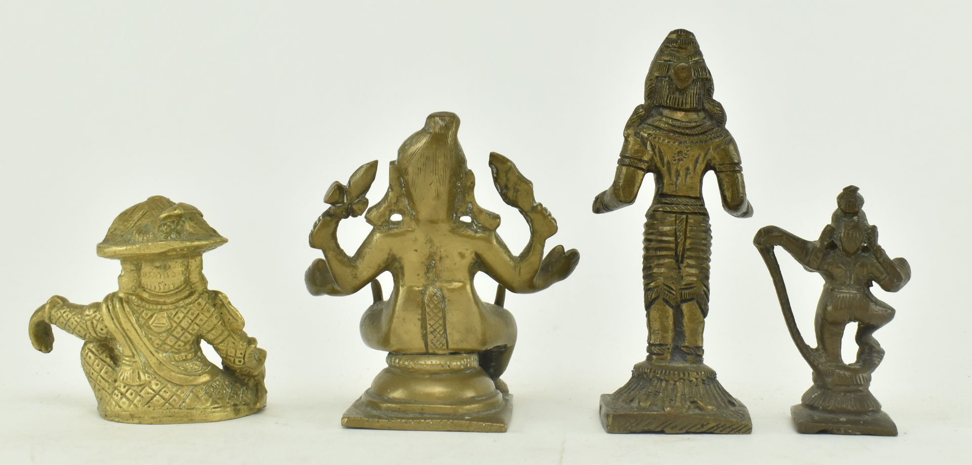 FOUR SOUTH EAST ASIAN AMULET STATUES OF HINDU DEITIES - Image 3 of 5