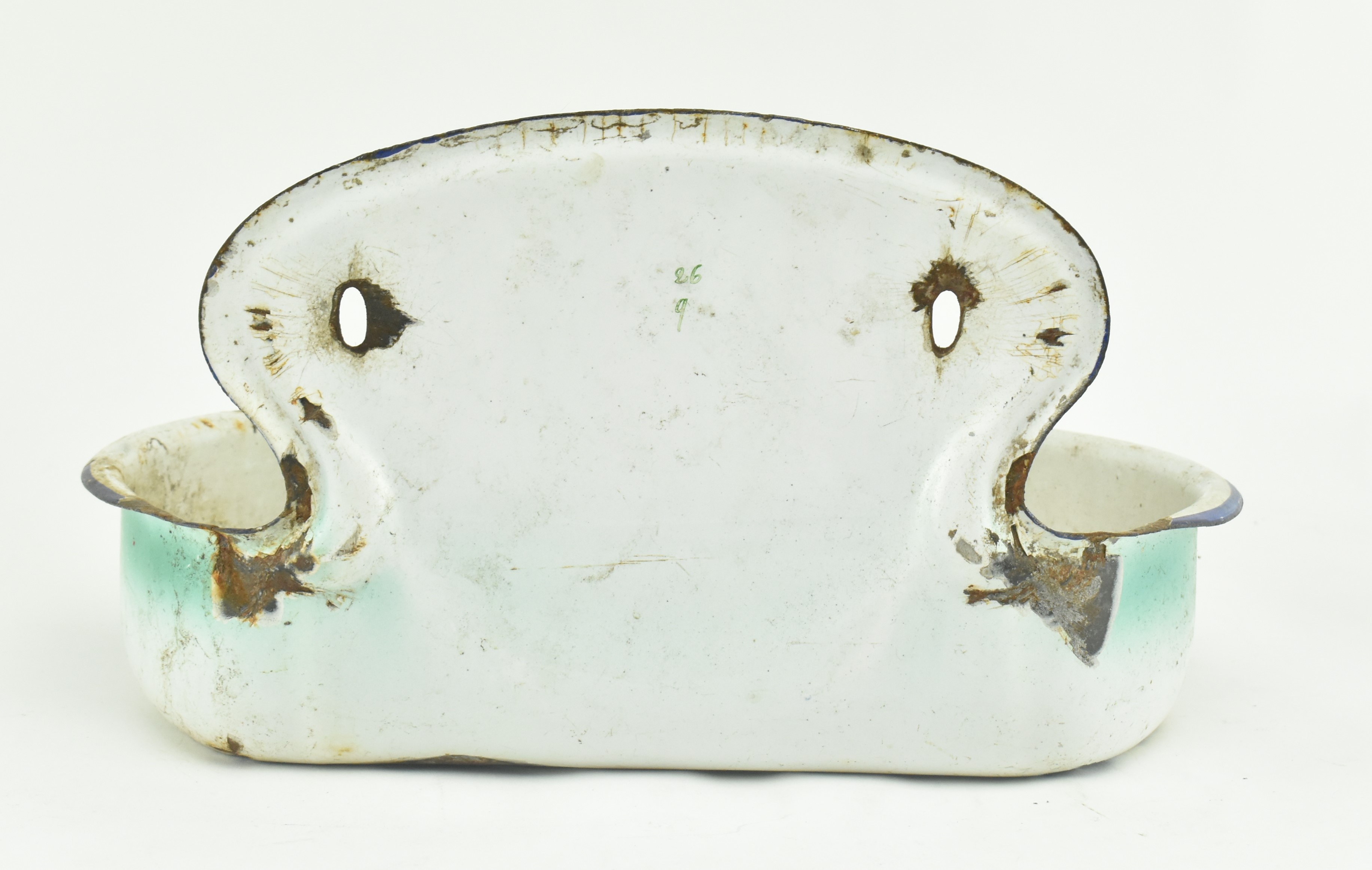 EARLY 20TH CENTURY CZECH ENAMEL PAINTED WALL SINK BASIN - Image 6 of 7