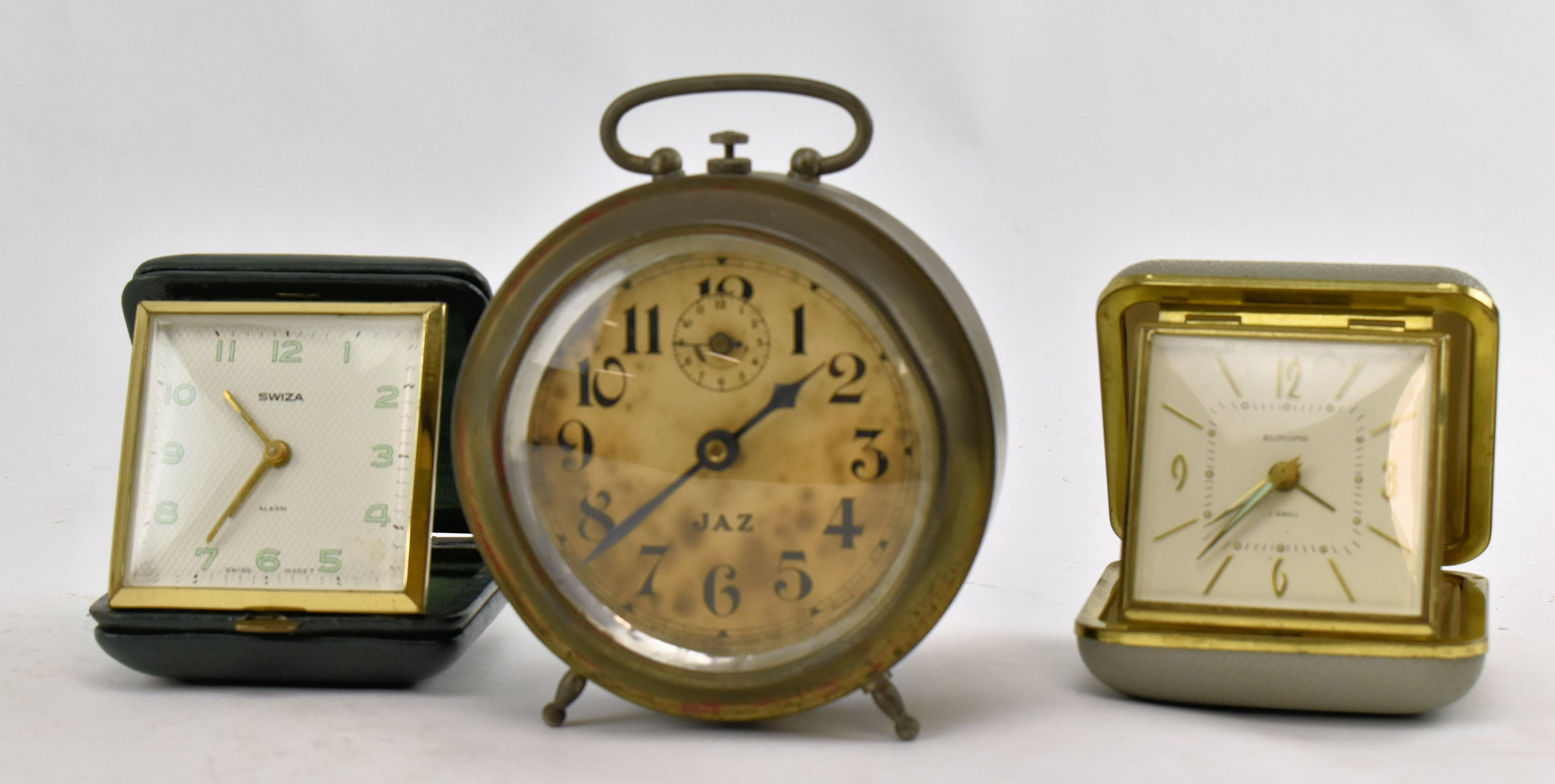 c1920 FRENCH JAZ CLOCK AND TWO TRAVEL CLOCKS - Image 6 of 9