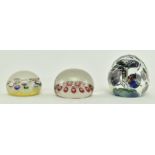 THREE VINTAGE GLASS PAPERWEIGHTS INCL. PERTHSHIRE