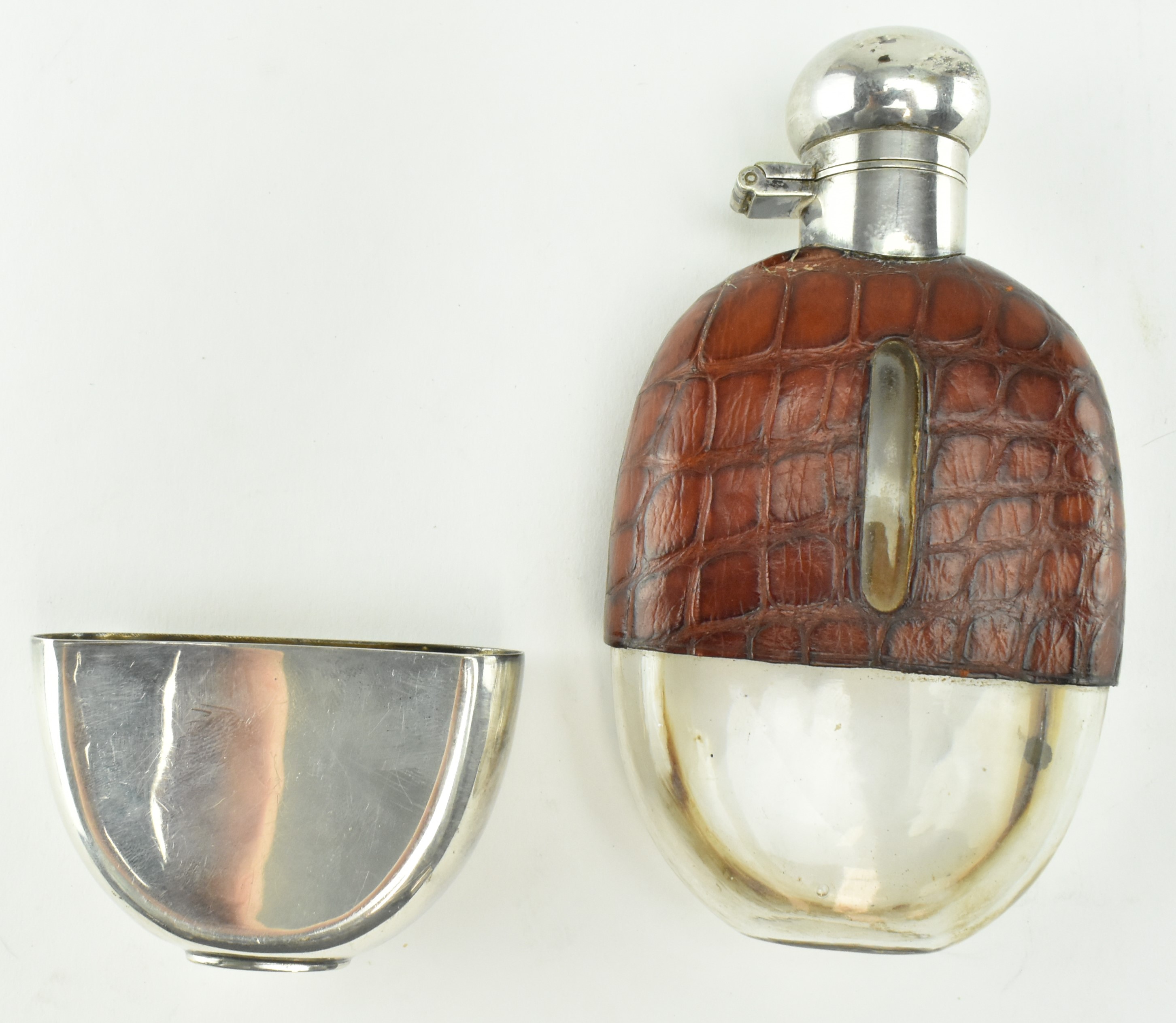 WALKER & HALL SILVER PLATED HIP FLASK AND PHV & CO TUMBLERS - Image 6 of 14