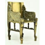EARLY 20TH CENTURY BRASS EGYPTIAN REVIVAL MINIATURE THRONE