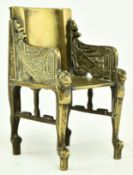 EARLY 20TH CENTURY BRASS EGYPTIAN REVIVAL MINIATURE THRONE