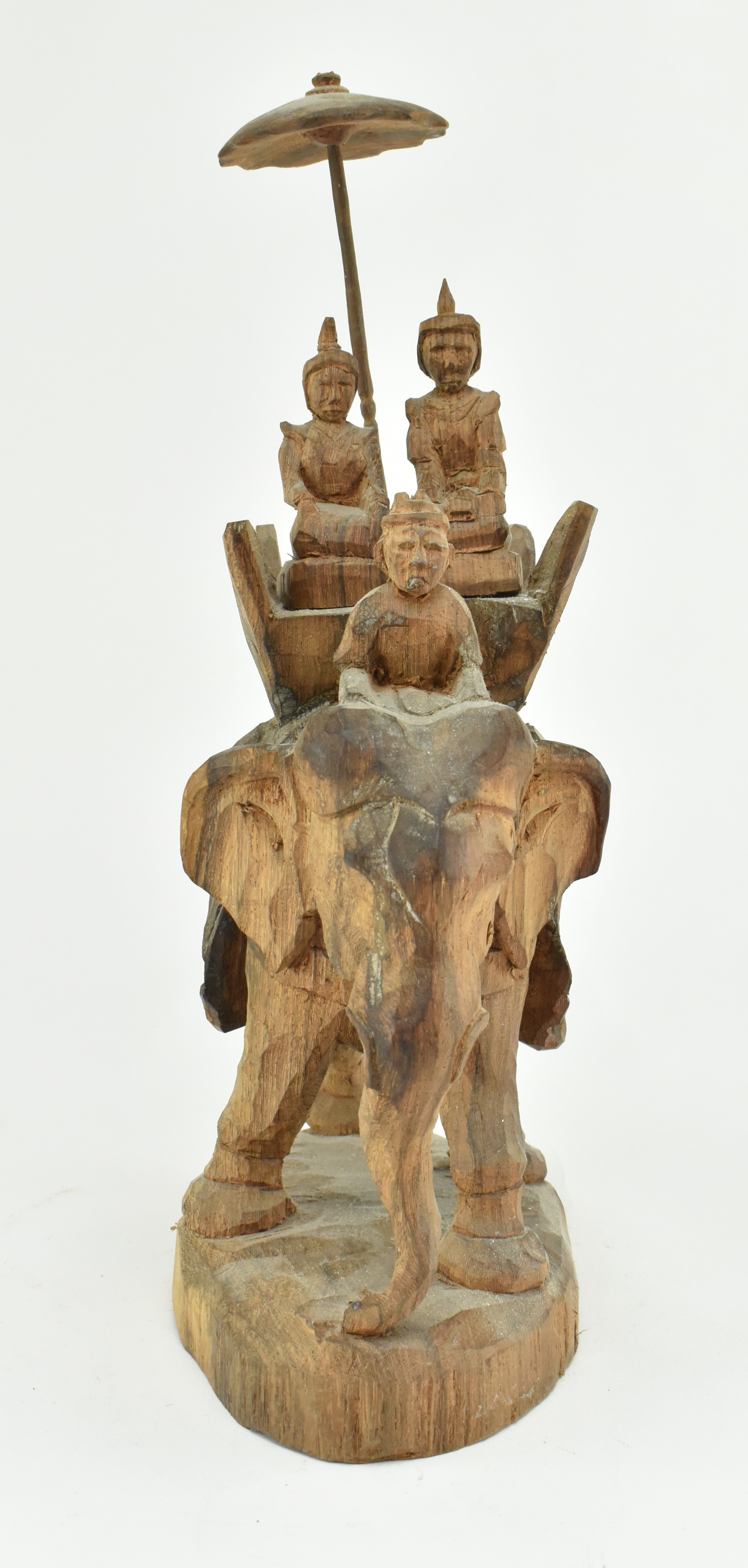 20TH CENTURY HAND CARVED OKIMONO FIGURE OF ELEPHANT - Image 5 of 8