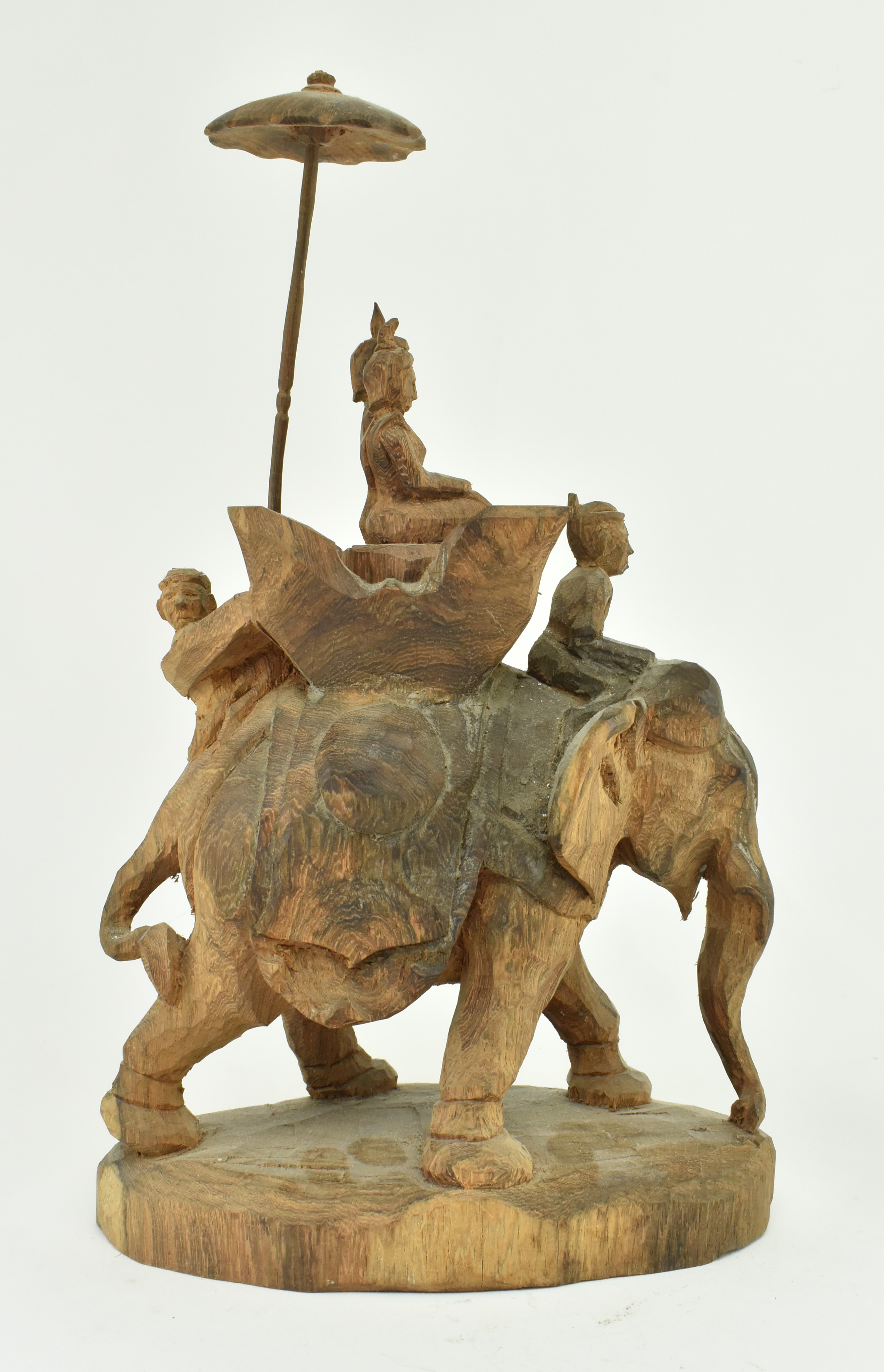 20TH CENTURY HAND CARVED OKIMONO FIGURE OF ELEPHANT - Image 2 of 8